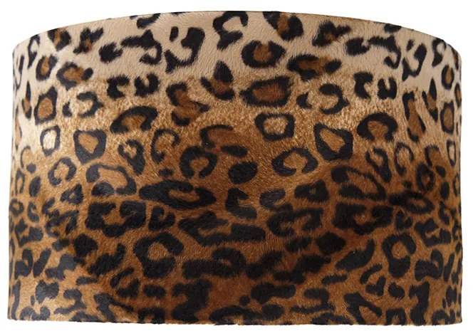 Abajur de veludo com estampa de leopardo 35/35/20 interior dourado Clássico / Antigo