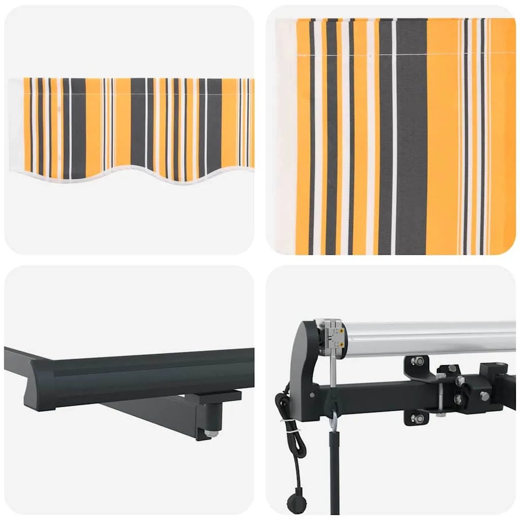 Toldo Retrátil Automático Listras Multicoloridas 450x300 cm