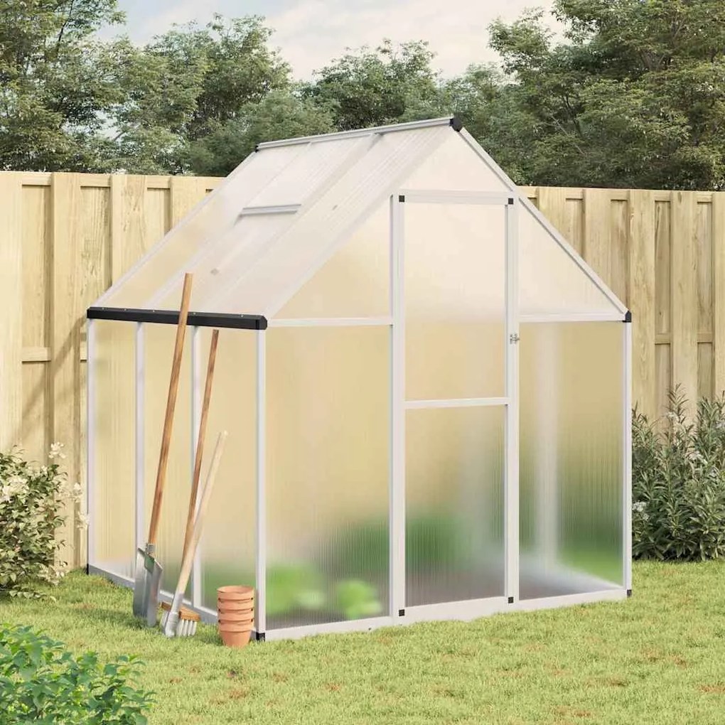 vidaXL Estufa com estrutura de base 169x169x195 cm alumínio prateado