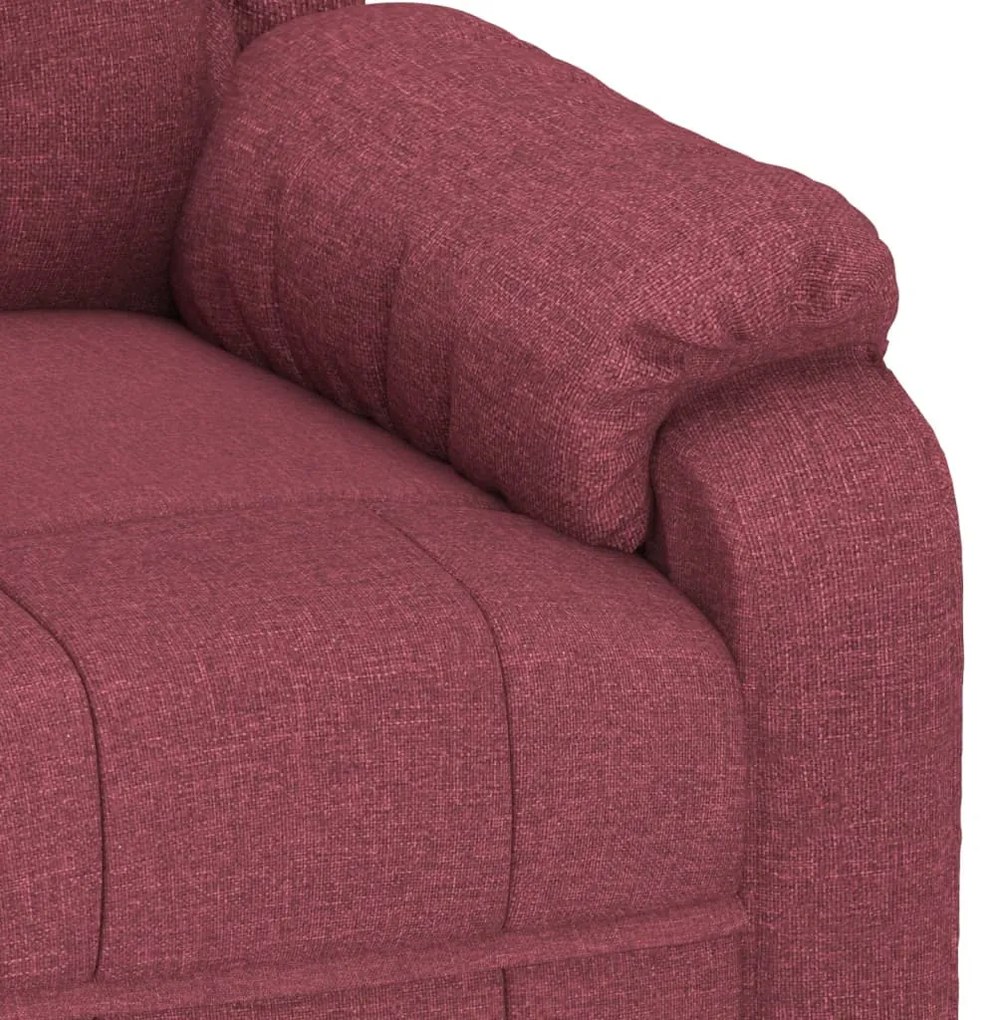 Poltrona elétrica reclinável tecido vermelho tinto