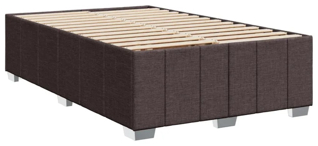 Cama boxspring com colchão 120x190 cm tecido castanho-escuro