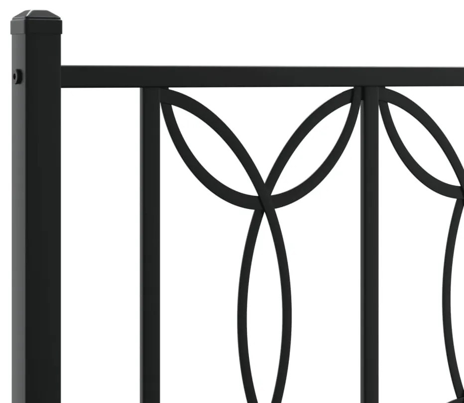 Estrutura de cama com cabeceira e pés 183x213 cm metal preto
