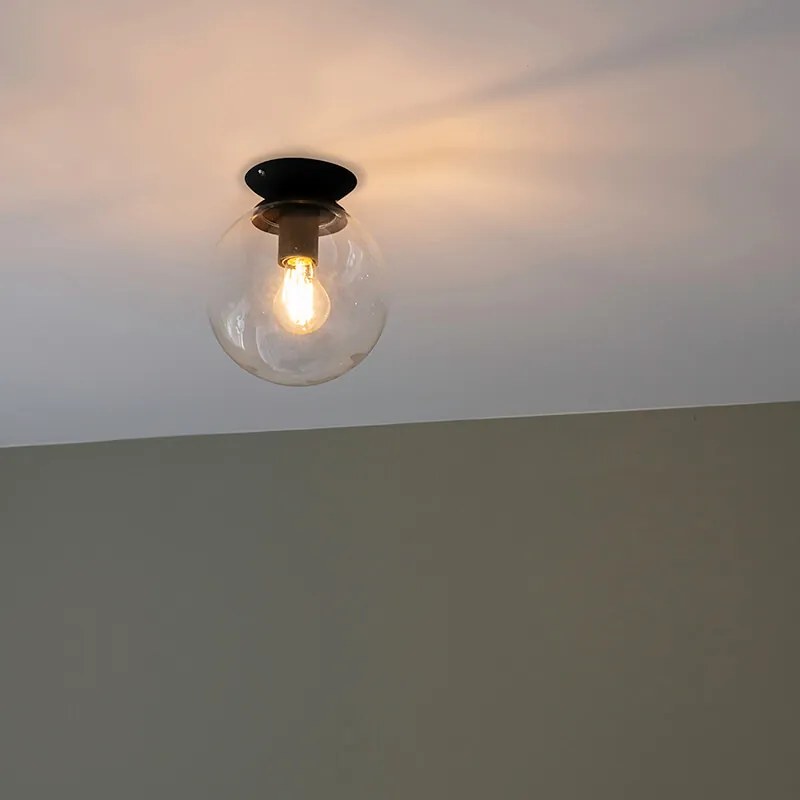 Candeeiro de teto Art Deco preto - Pallon Art Deco