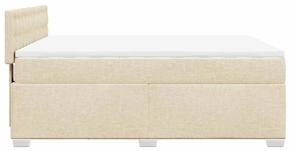 Cama com molas/colchão 140x190 cm tecido cor creme
