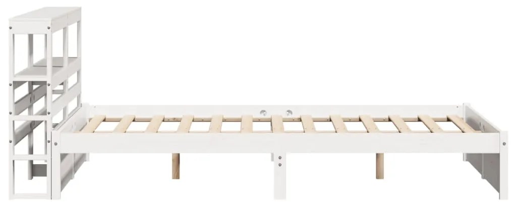 Estrutura de cama c/ cabeceira sem colchão 140x190 cm branco