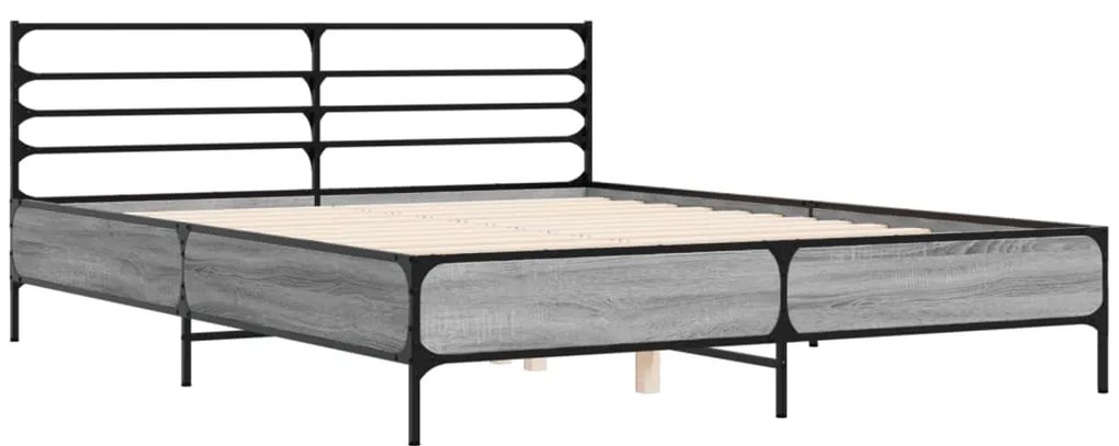 Estrutura de cama 150x200 cm derivados madeira/metal
