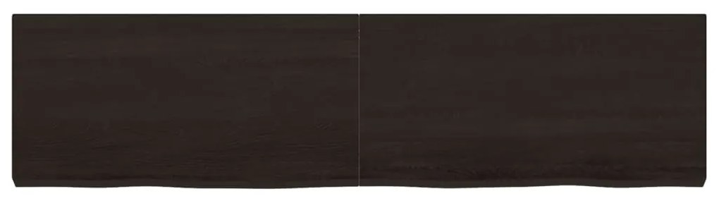 Tampo de mesa 160x40x(2-6) cm carvalho tratado castanho-escuro