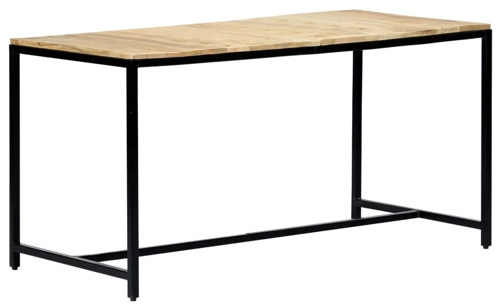 Mesa de jantar 140x70x75 cm madeira de mangueira maciça áspera
