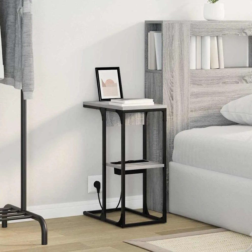 Mesa-de-cabeceira Cinza sonoma 41.5 x 26 x 60.5 cm