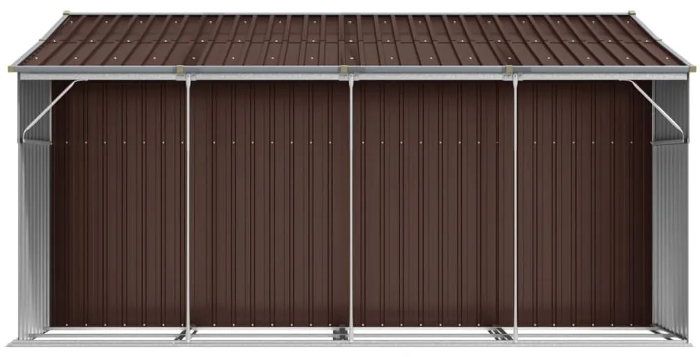 Abrigo de jardim 277x365,5x179 cm aço galvanizado castanho