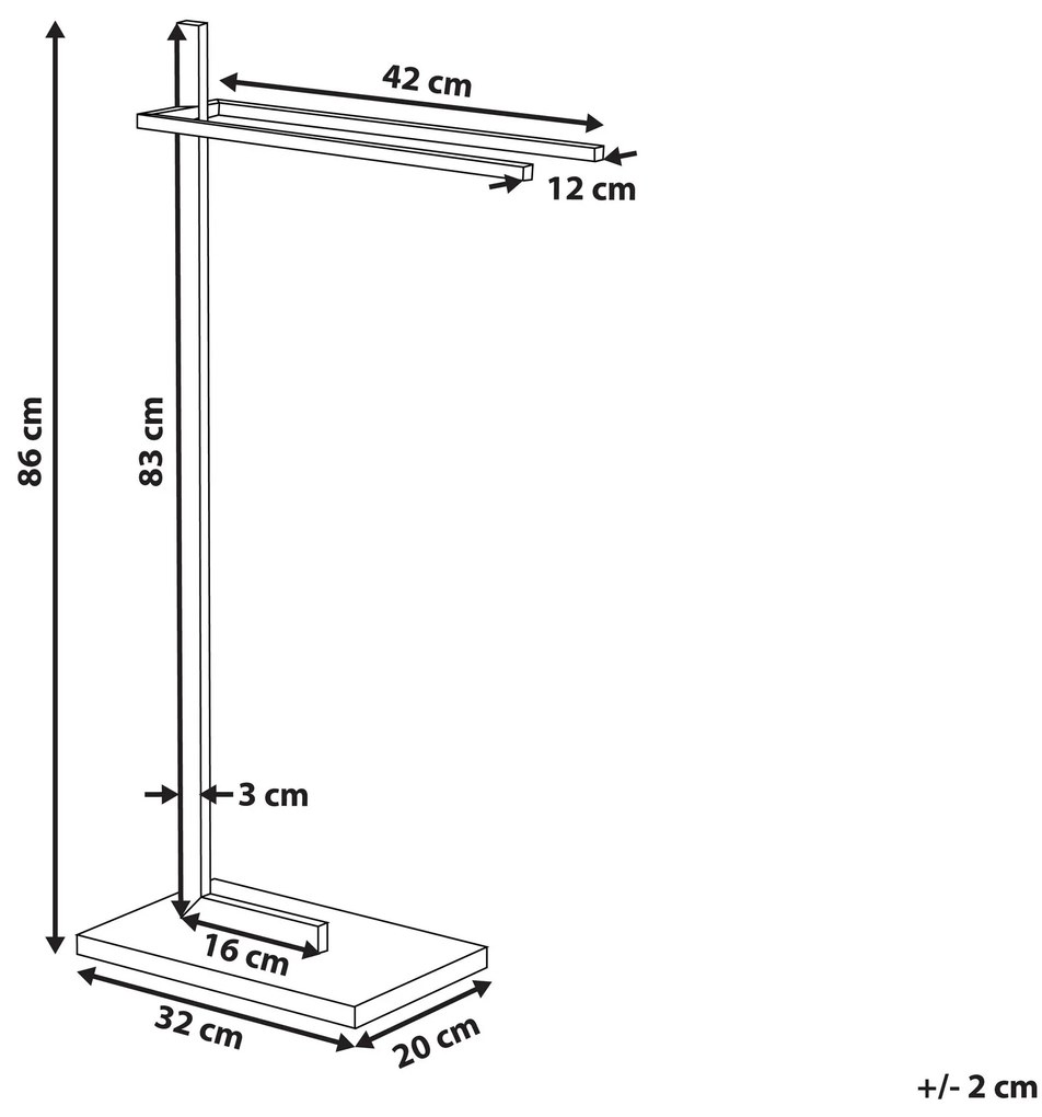 Toalheiro prateado 45 x 86 cm SELVA Beliani