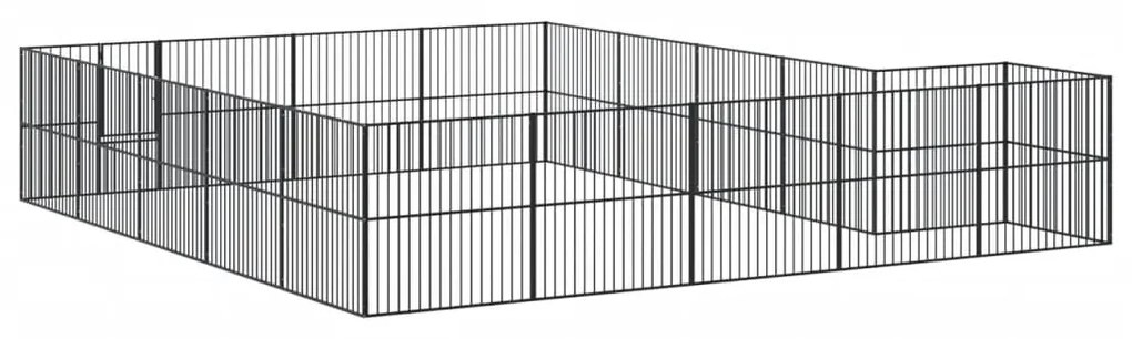 Parque para cães com 20 painéis aço galvanizado preto