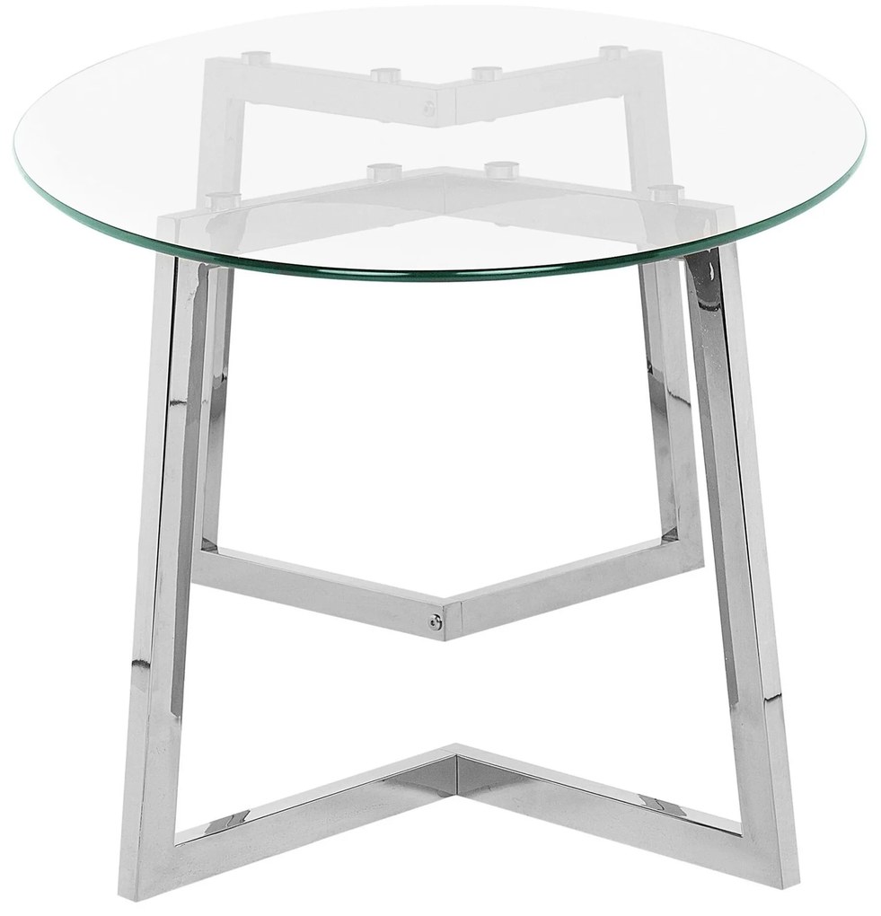 Mesa de centro prateada com tampo de vidro FRESNO Beliani
