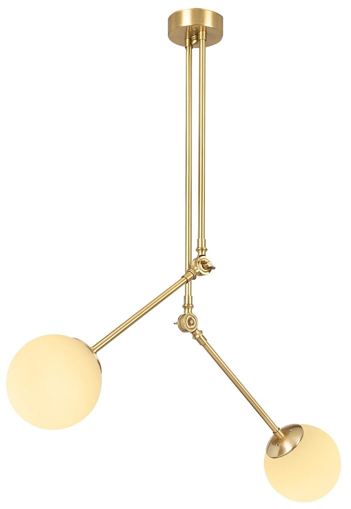 Candeeiro de Teto Cambaz – Dourado e Branco – 100 x 15 cm