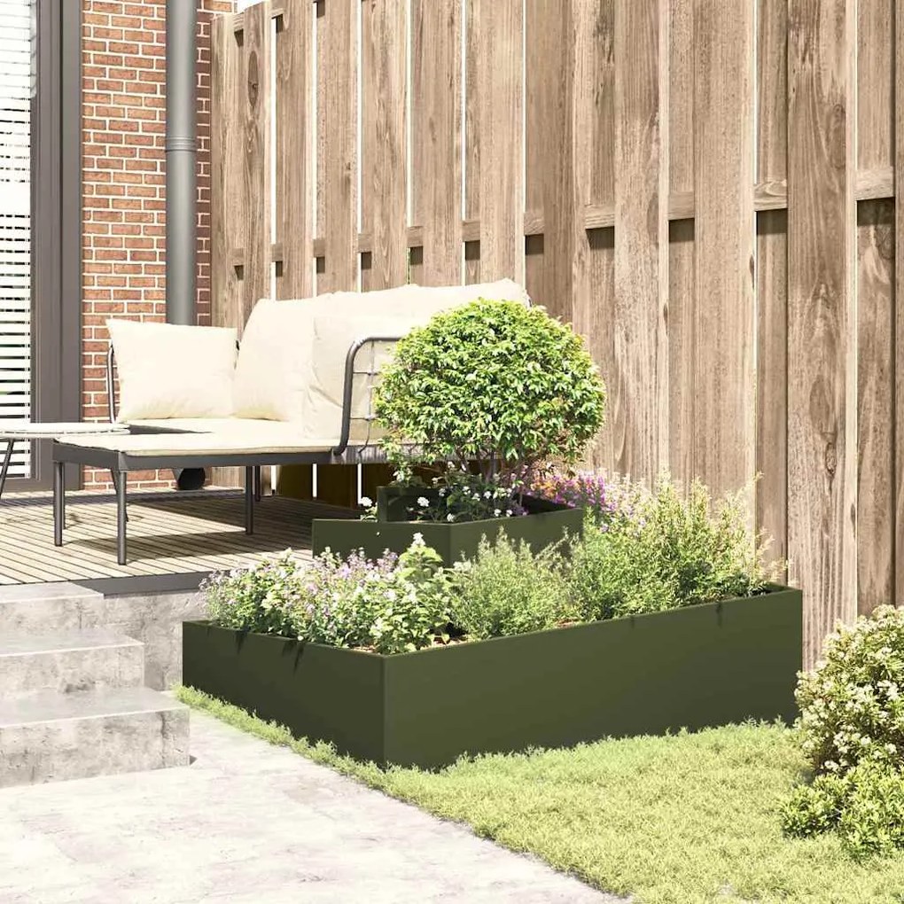 Vasos &amp; Plantadeiras Verde-azeitona Metal 100 cm de comprimento