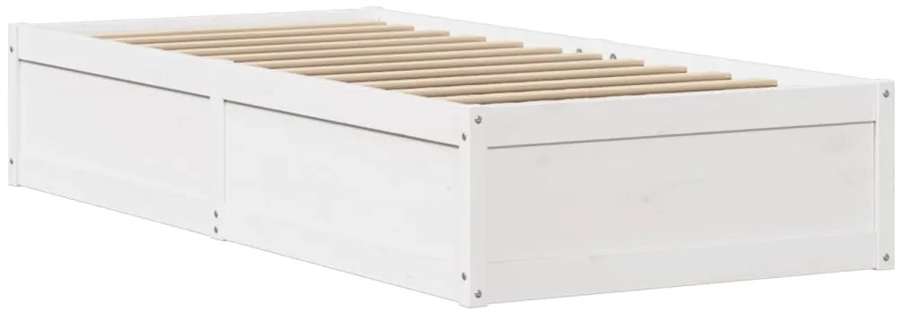 Cama sem colchão 90x190 cm madeira de pinho maciça branco