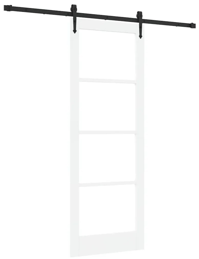Porta Deslizante vidaXL com Conjunto de Ferragens Branca 78x211 cm Mad