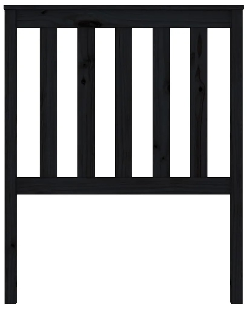 Cabeceira de cama 81x6x101 cm pinho maciço preto