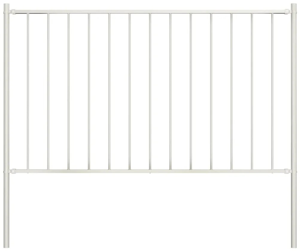 Painel de vedação c/ postes aço revestido a pó 1,7x1 m branco