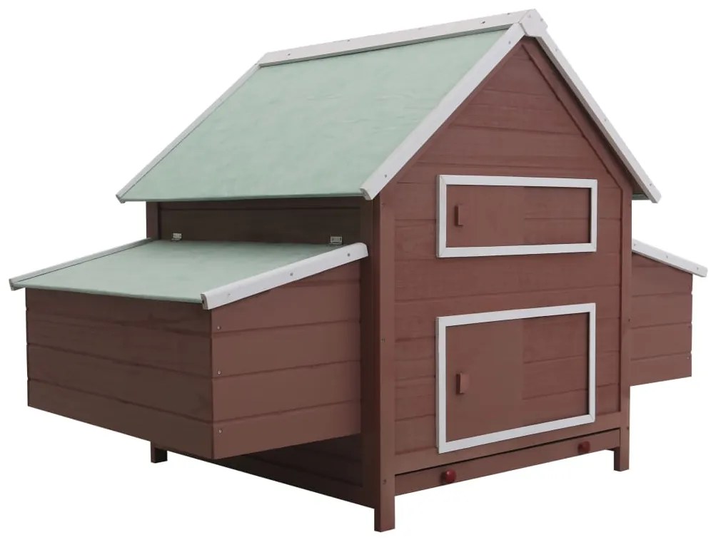 170856 vidaXL Galinheiro 157x97x110 cm madeira castanho