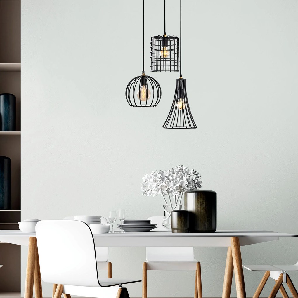 Candeeiro Teltrio – Preto Antique – 52 x 41 x 49-129 cm