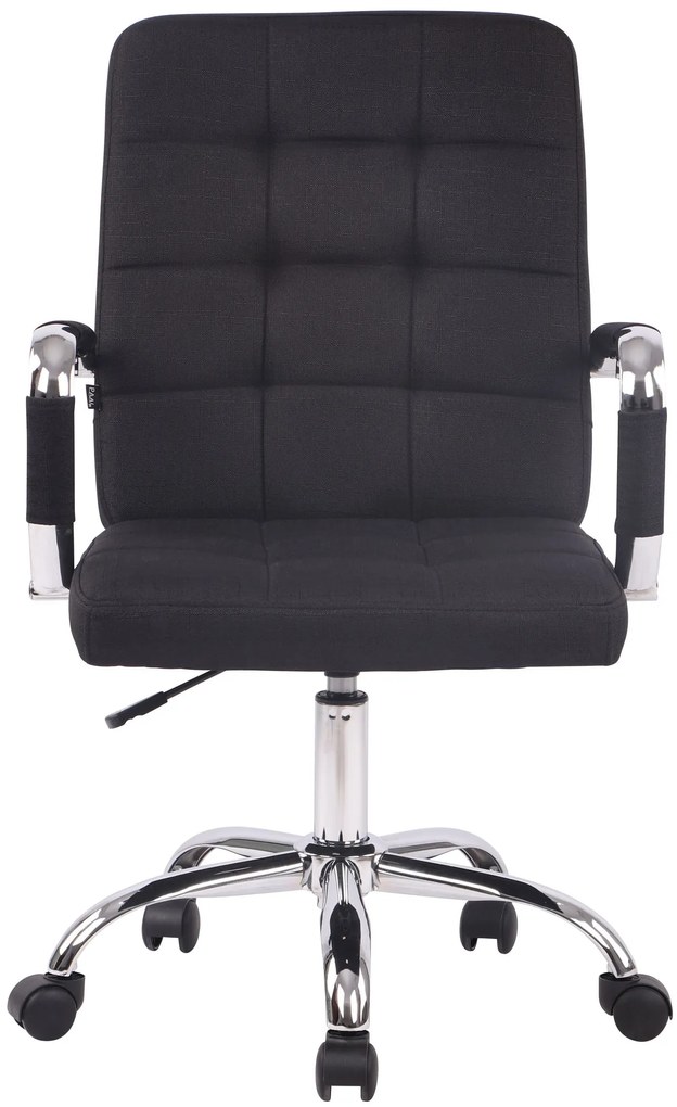 Cadeira de escritório Deli PRO em tecido com estrutura cromada 59 x 91-101 x 63 cm Preto