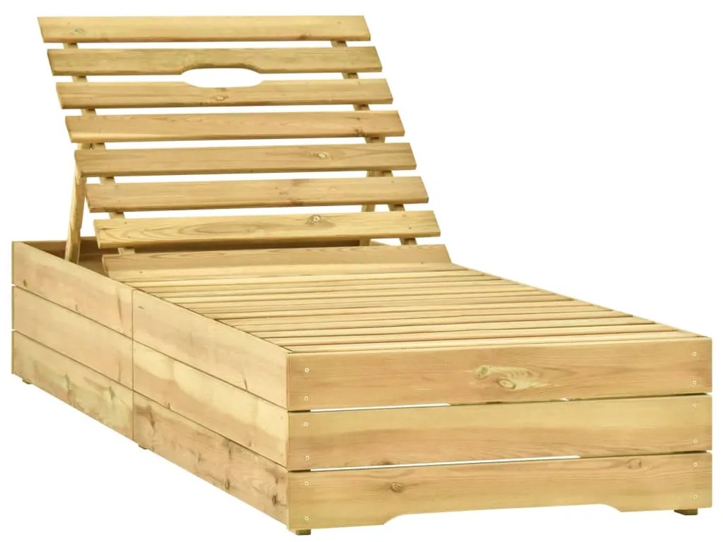 Espreguiçadeira de jardim com mesa e almofadão pinho impregnado