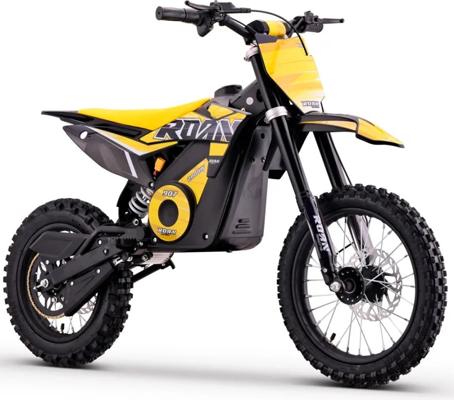 Mini moto elétrica para crianças velocidade até 50 km/h C/Limitador 907 2000W 48V 13Ah Litio Amarela