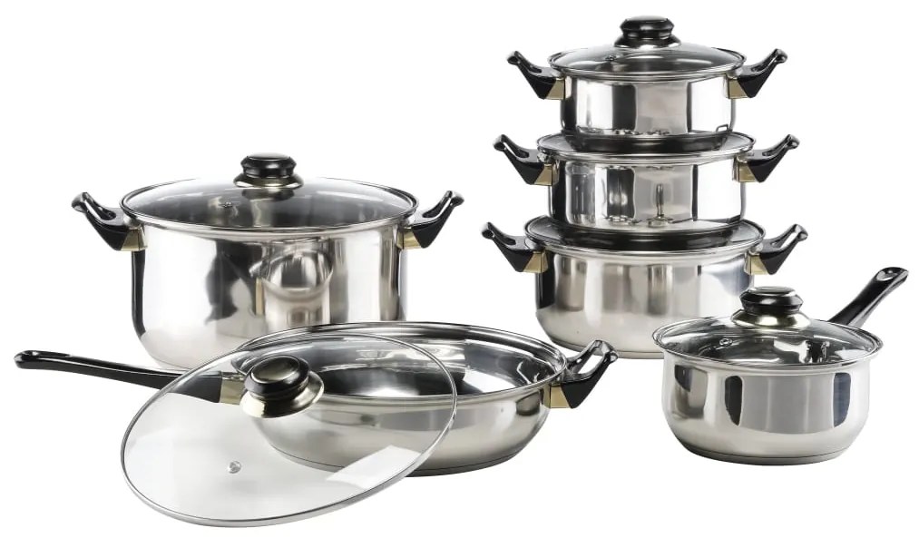 423938 HI Conjunto de panelas 12 pcs aço inoxidável