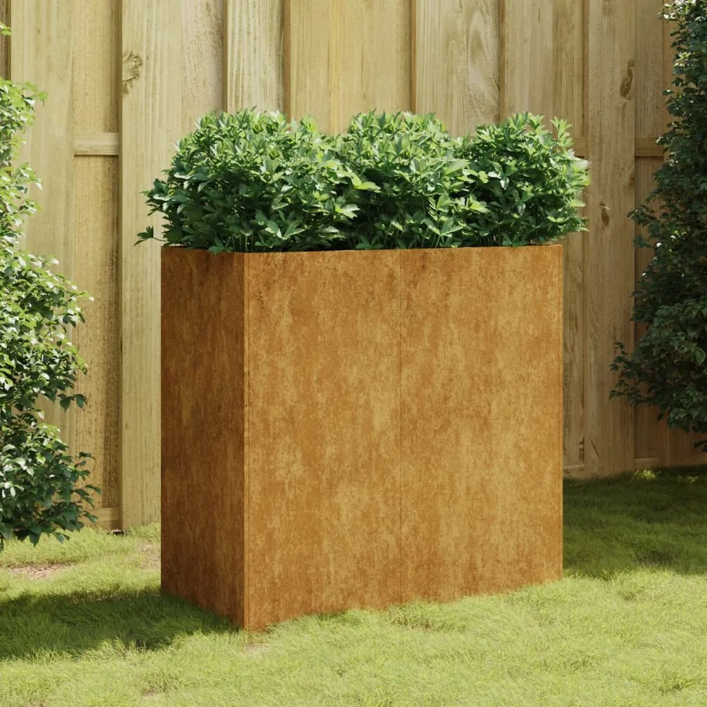 Vaso/floreira 80x40x80 cm aço corten