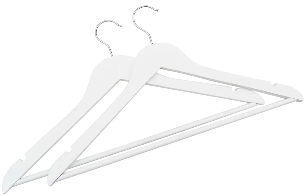 50 pcs conjunto de cabides antiderrapantes madeira branco