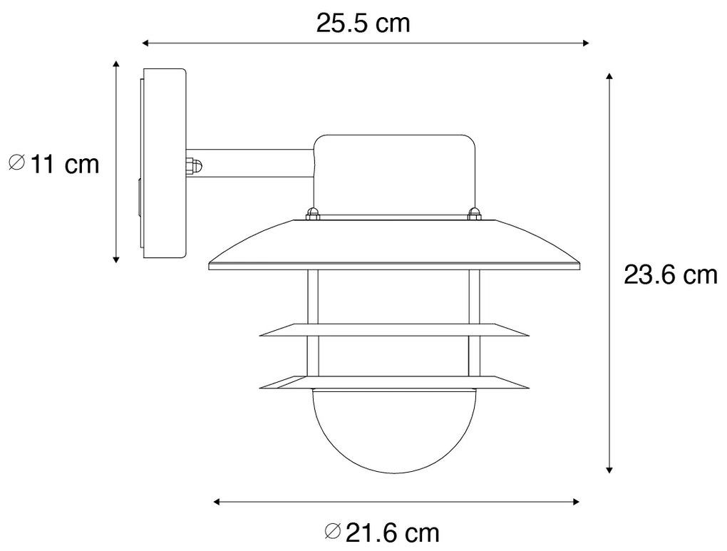 Candeeiro de parede industrial castanho enferrujado IP44 - Shell