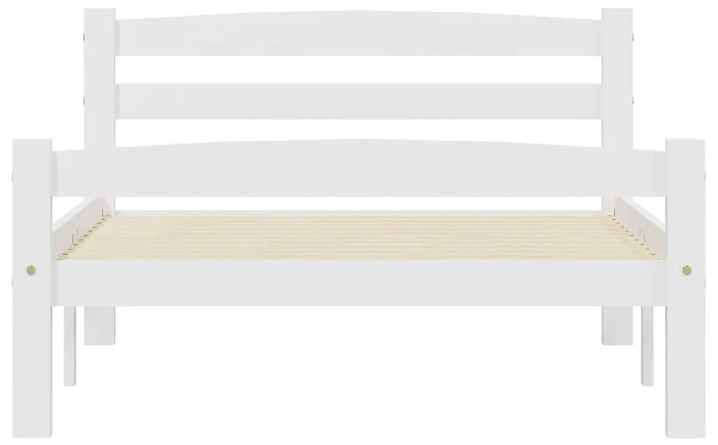 Estrutura de cama 100x200 cm madeira pinho maciço branco