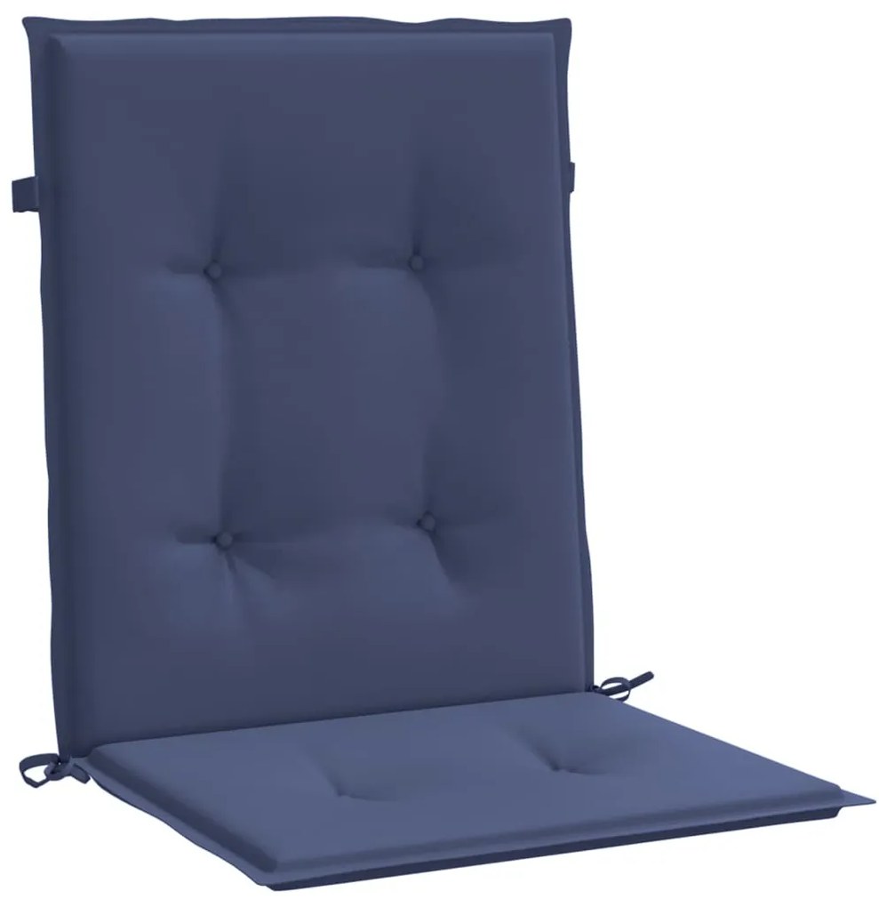 Almofadões p/ cadeira de encosto baixo 6pcs tecido azul-marinho