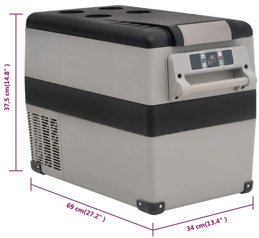 Mala térmica com pega 35 L PP e PE preto e cinzento