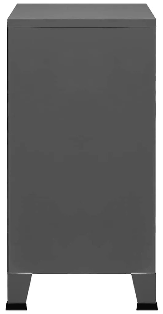 Aparador de arrumação industrial 75x40x80 cm aço antracite