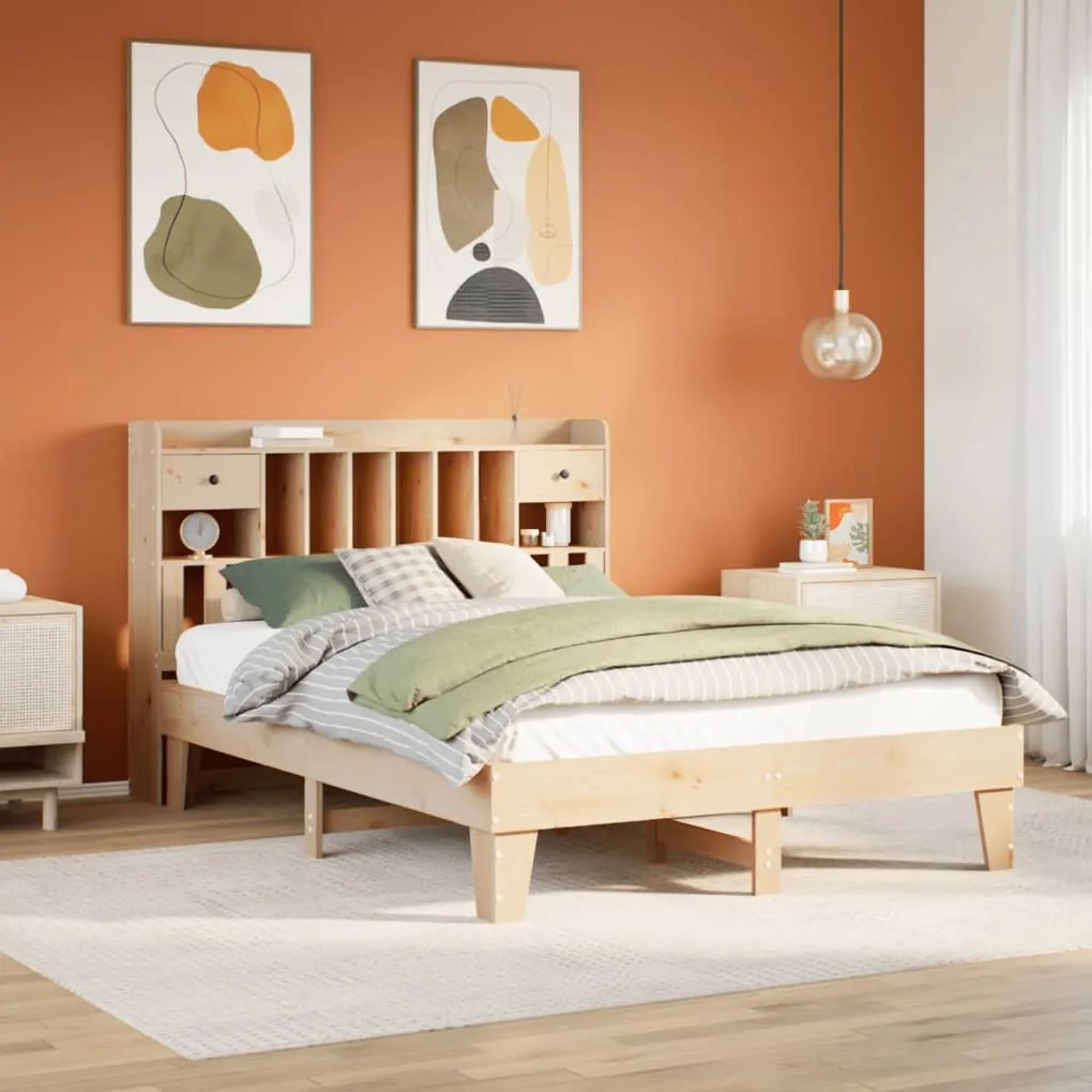 vidaXL Cama sem colchão 150x200 cm madeira de pinho maciça