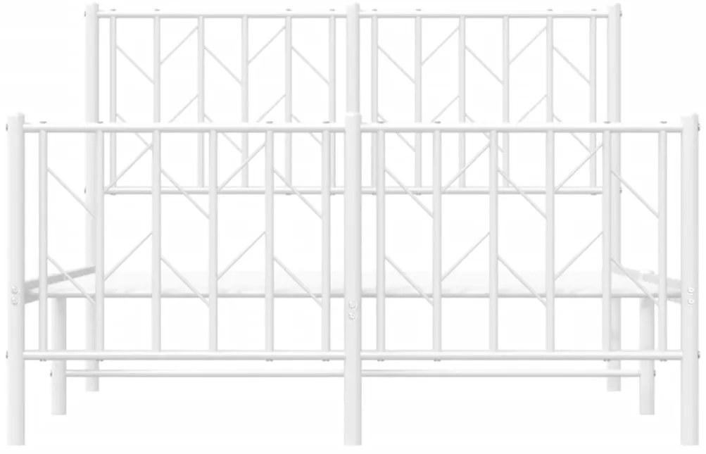 Estrutura de cama com cabeceira e pés 120x200 cm metal branco
