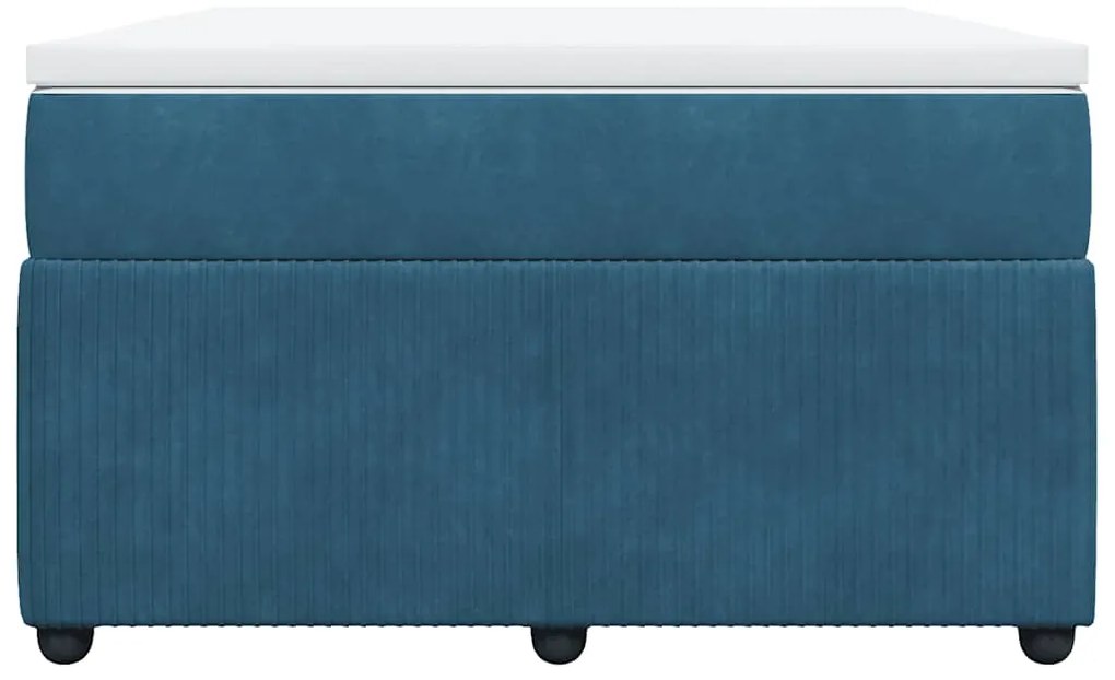 Cama boxspring com colchão 120x200 cm veludo azul-escuro