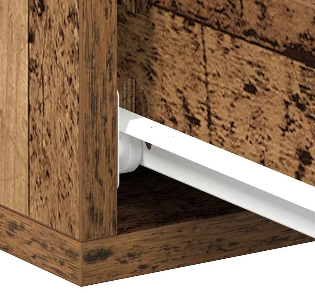 Mesa cabeceira suspensa 2 pcs madeira velha 40x32x15 cm