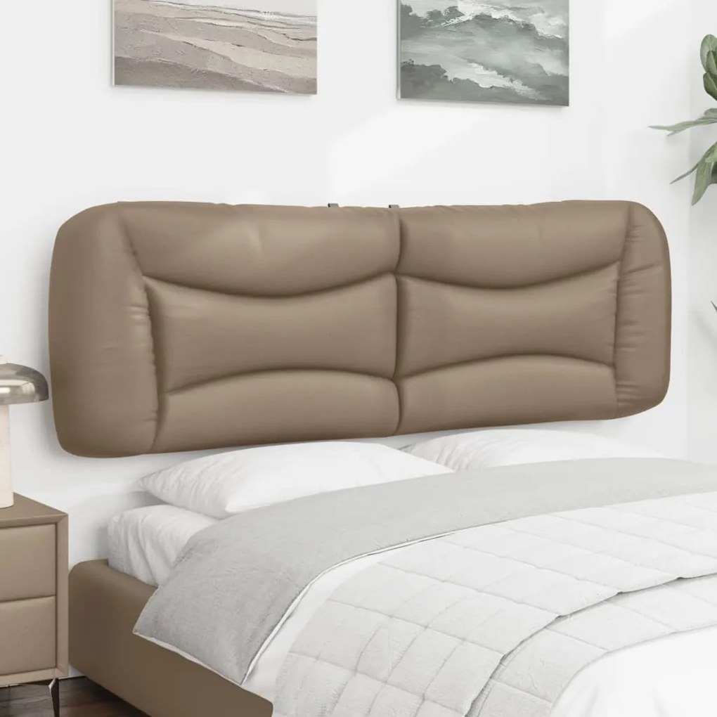 Almofadão de cabeceira 160 cm couro artificial cappuccino