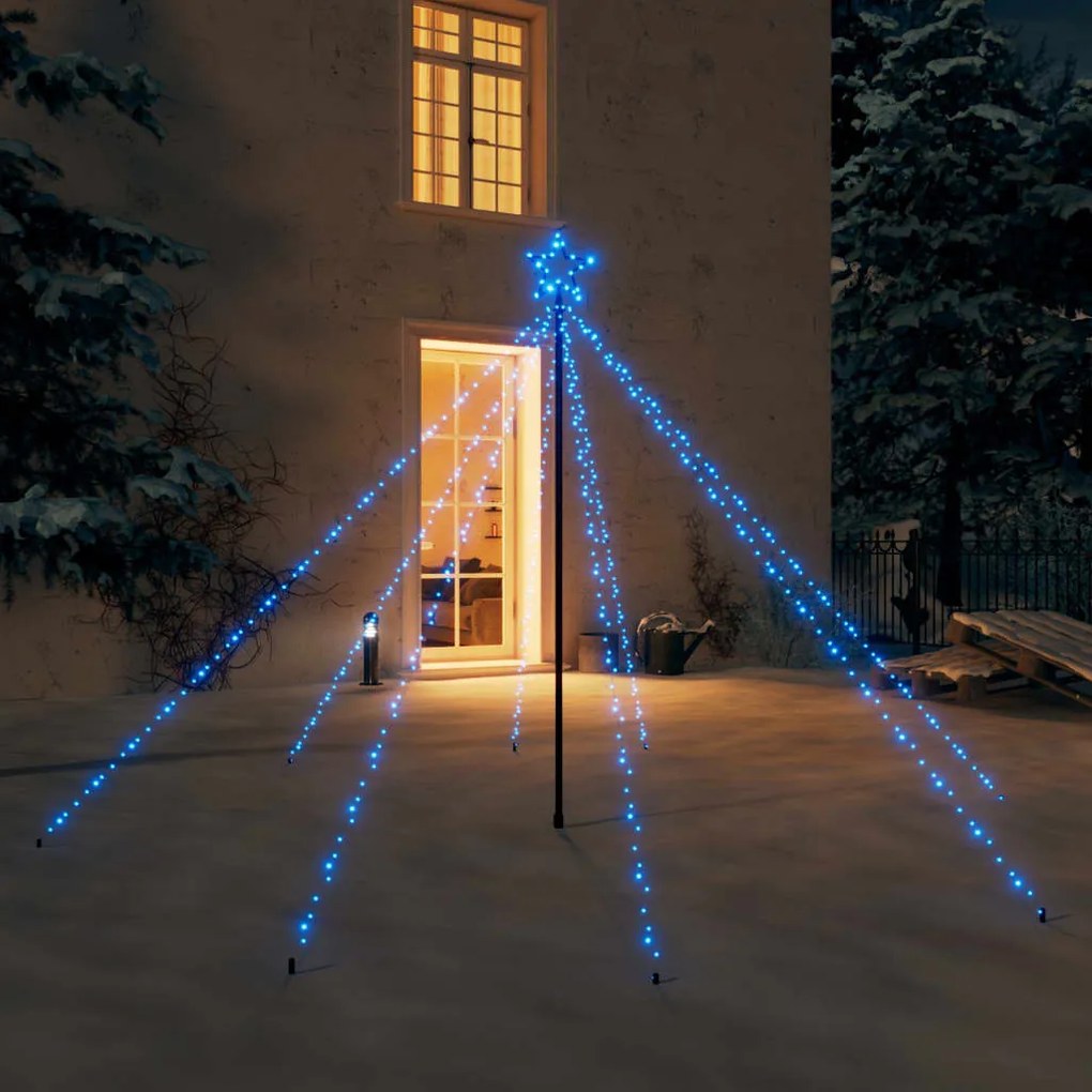 328731 vidaXL Iluminação para árvore de Natal int/ext 400 luzes LED 2,5m azul