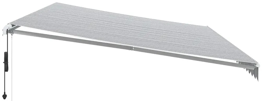 Toldo retrátil automático com LED 600x300 cm antracite/branco