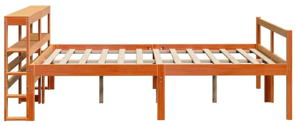 Estrutura cama c/ cabeceira 120x200cm pinho maciço castanho-mel