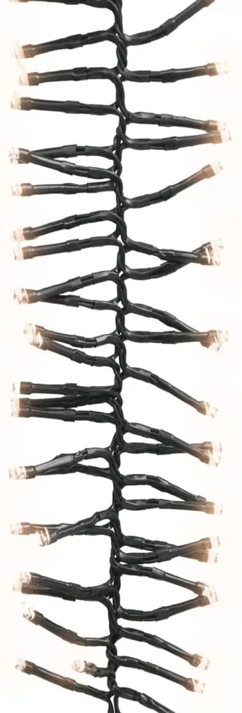 Cordão de luzes agrupadas 400 luzes LED 7,4 m PVC branco quente