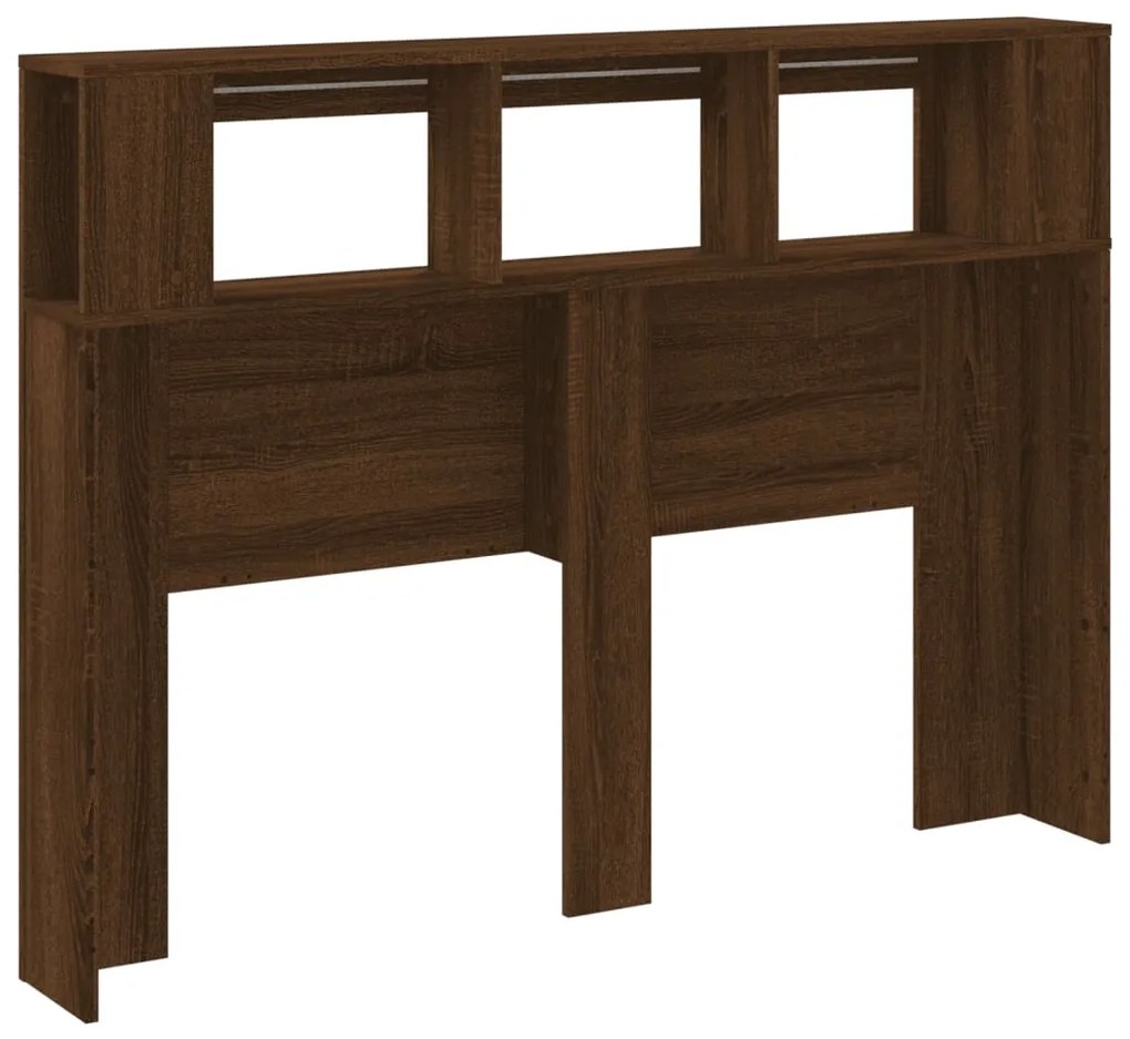 Cabeceira c/ LEDs 140x18,5x103,5 cm carvalho castanho