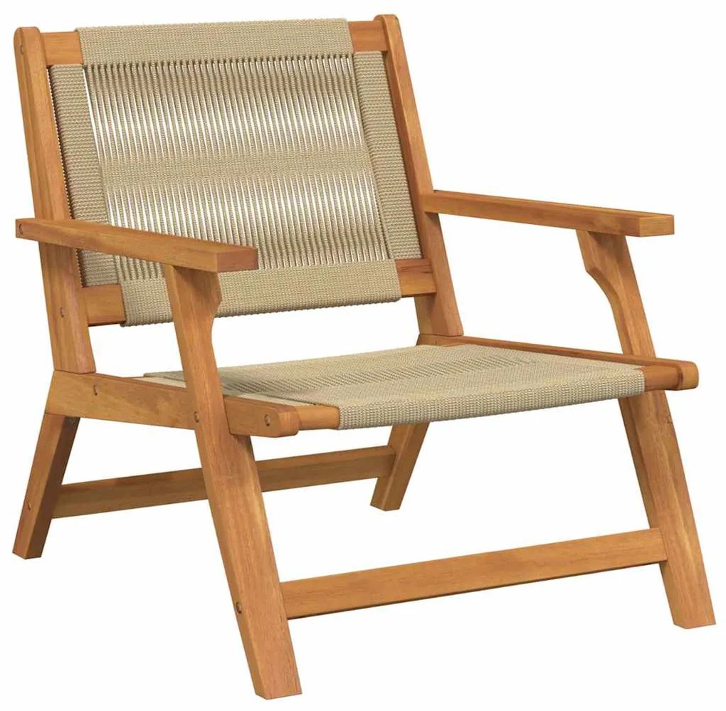Cadeiras de Jardim com Mesa 5 pcs Bege Madeira Maciça de Acácia