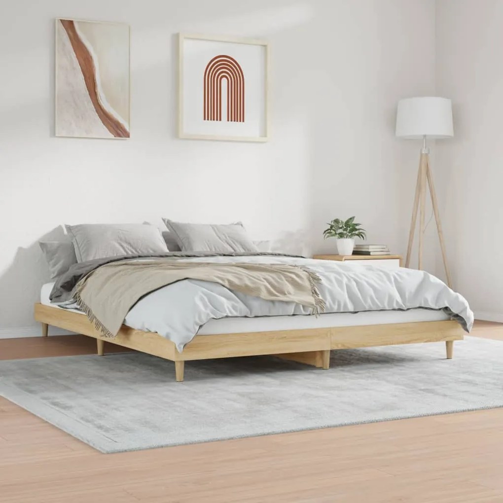 Estrutura cama s/ colchão 180x200cm carvalho sonoma
