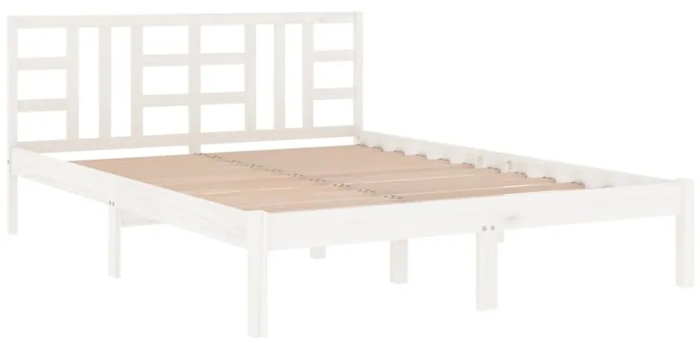 Estrutura de cama 120x200 cm madeira maciça branco