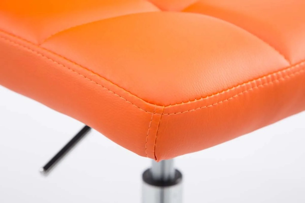 Conjunto de 2 bancos altos Palma V2 em couro sintético 74-88 x 44 x 49 cm Laranja